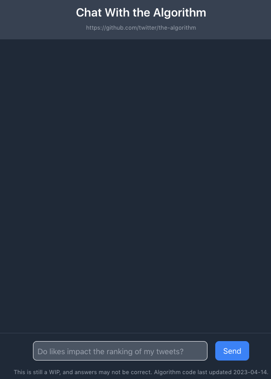 Chat With Twitter Algorithm reviews, Chat With Twitter Algorithm pricing and alternatives

