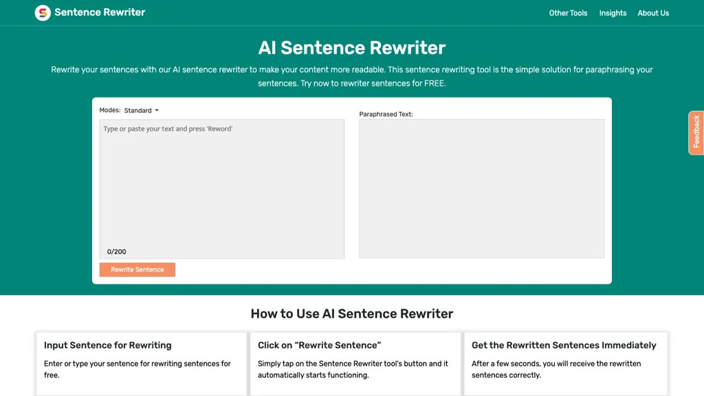 AI Sentence Rewriter reviews, AI Sentence Rewriter pricing and alternatives
