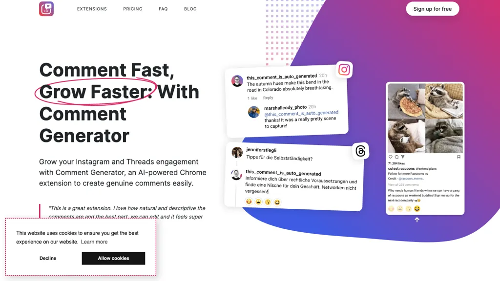 Comment Generator reviews, Comment Generator pricing and alternatives
